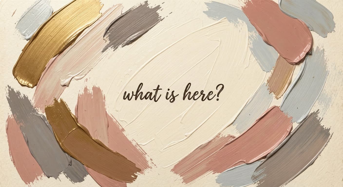 a single short line of writing on an otherwise blank page, soft warm tones. The 