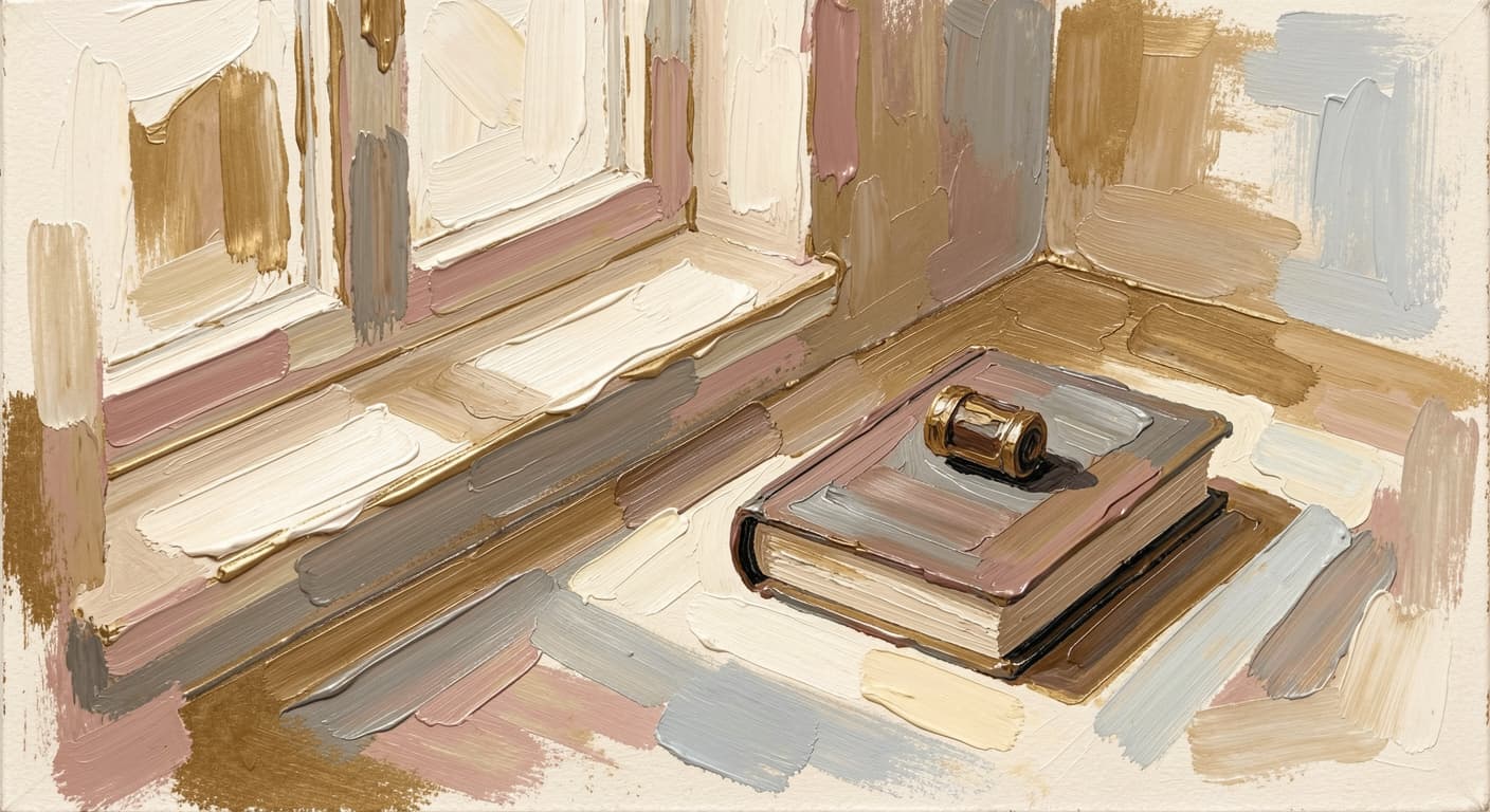 a notebook resting closed beside a window, a small object on top of it suggestin